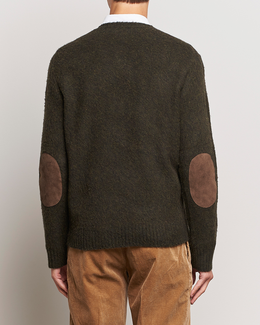 Herren | Pullover | Polo Ralph Lauren | Wool/Cashmere Patch Crew Neck Dark Olive Heather