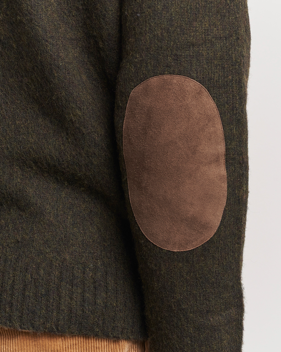 Herren | Pullover | Polo Ralph Lauren | Wool/Cashmere Patch Crew Neck Dark Olive Heather