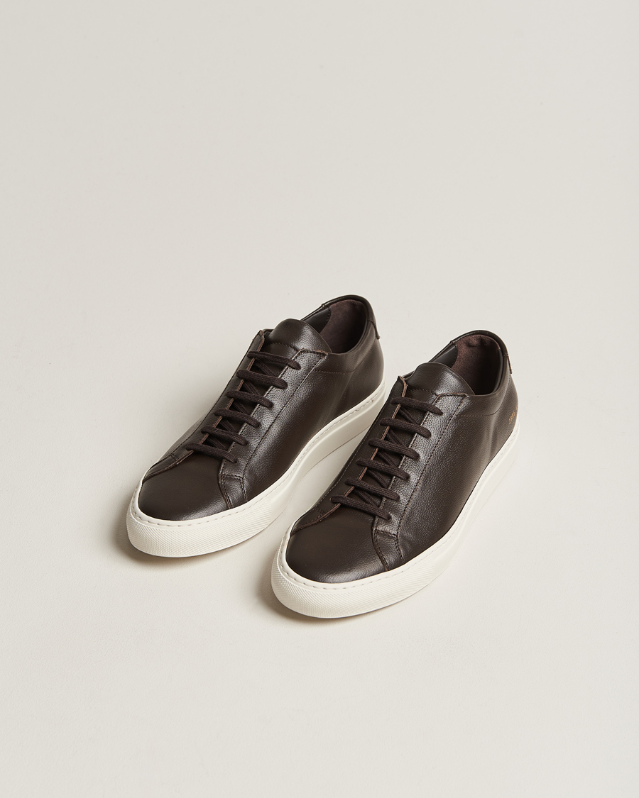 Herren | Common Projects | Common Projects | Original Achilles Pebbled Leather Sneaker Dark Brown