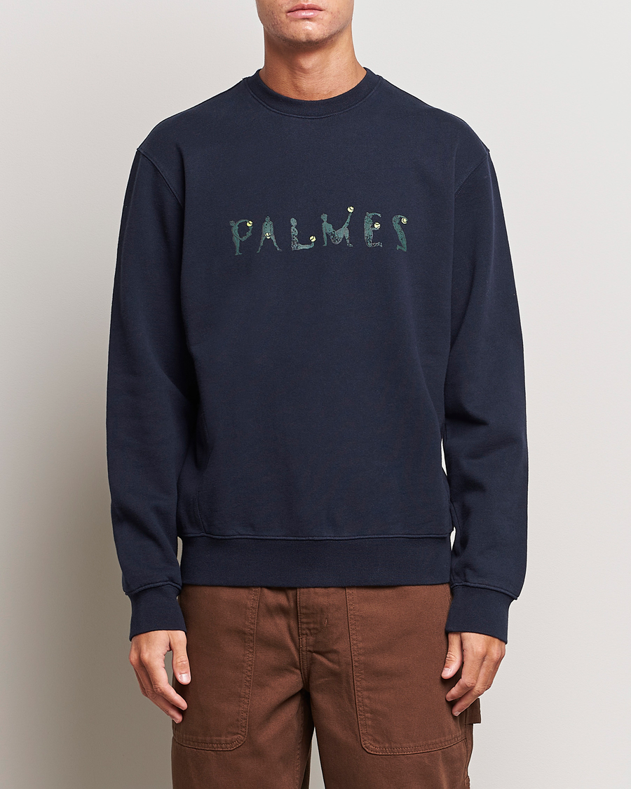 Herren | Pullover | Palmes | Letters Crewneck Sweatshirt Navy