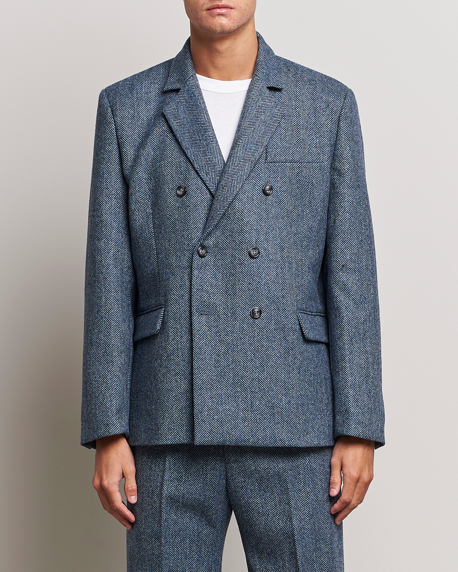 Herren | Sakkos | Palmes | Double Blaze Tweed Sport Coat Navy Herringbone