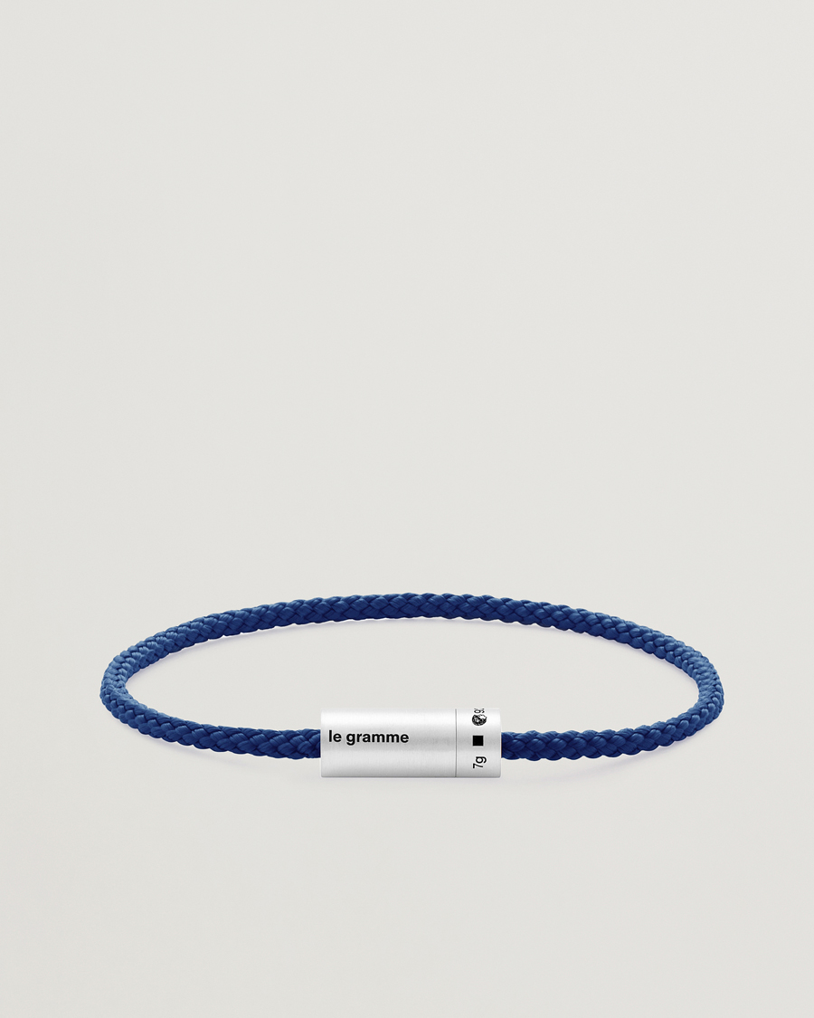 Herren | Luxury Brands | LE GRAMME | Nato Cable Bracelet Blue/Sterling Silver 7g