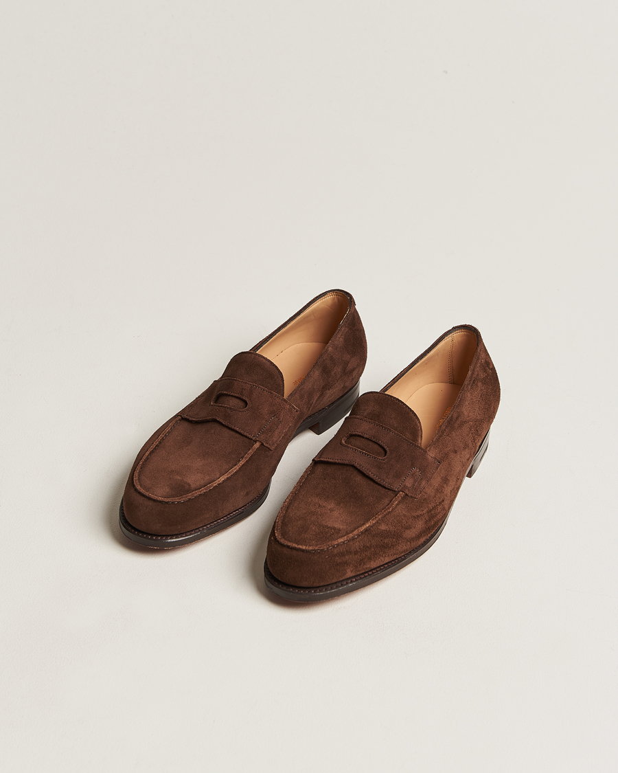 Herren | Formal Wear | John Lobb | Lopez Penny Loafer Dark Brown Suede