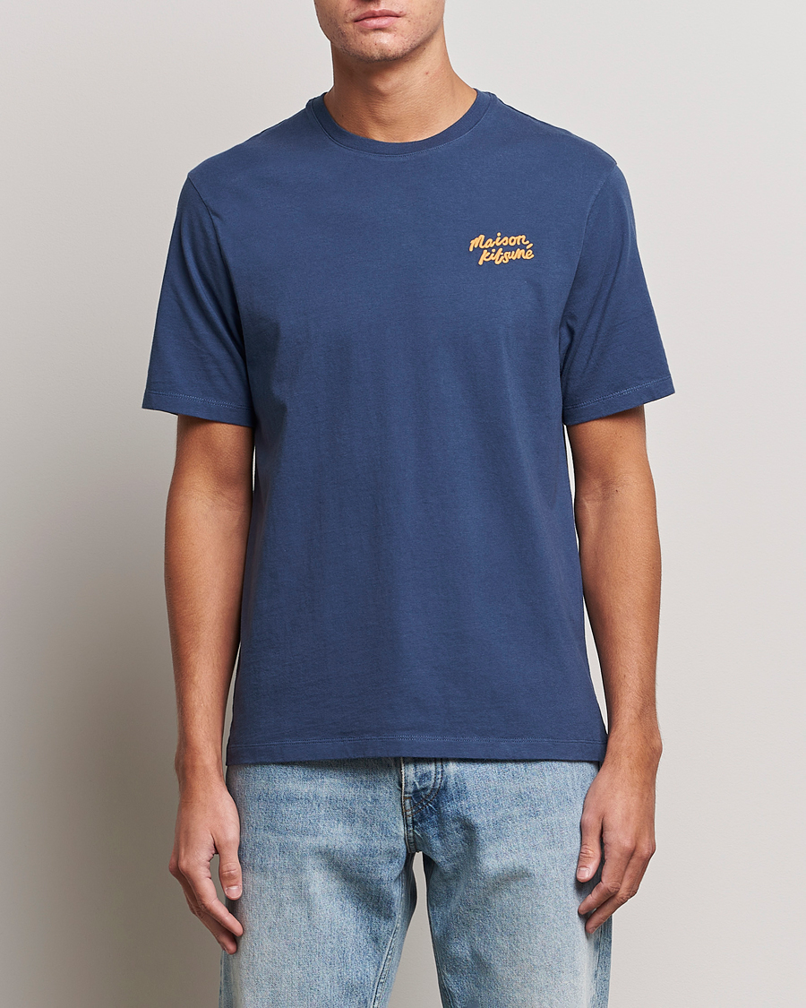 Herren |  | Maison Kitsuné | Mini Handwriting T-shirt Blue Denim
