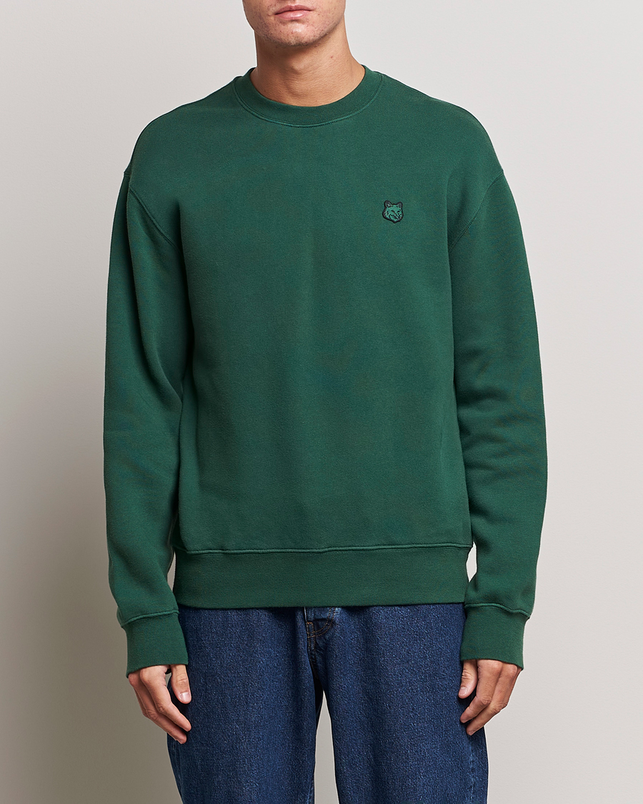 Herren | Pullover | Maison Kitsuné | Tonal Fox Head Sweatshirt Bottle Green