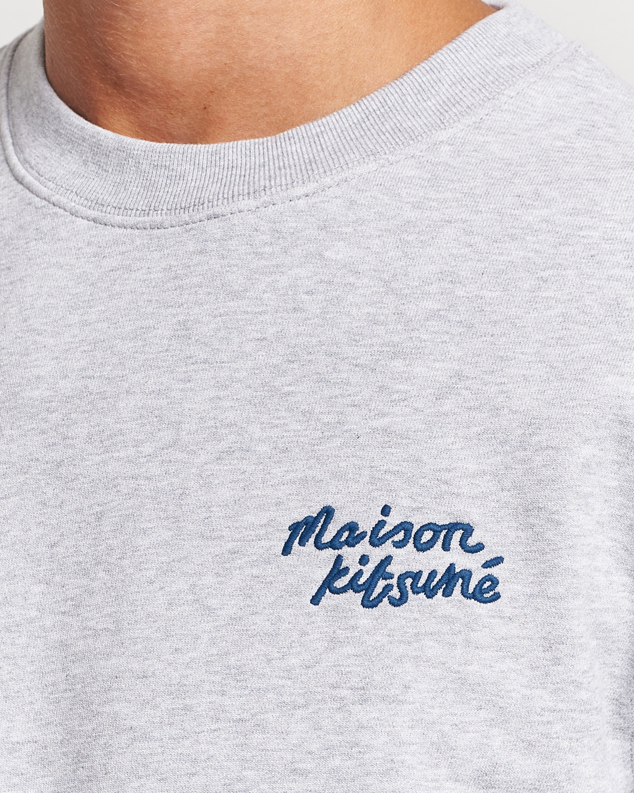 Herren | Pullover | Maison Kitsuné | Mini Handwriting Sweatshirt Light Grey Melange