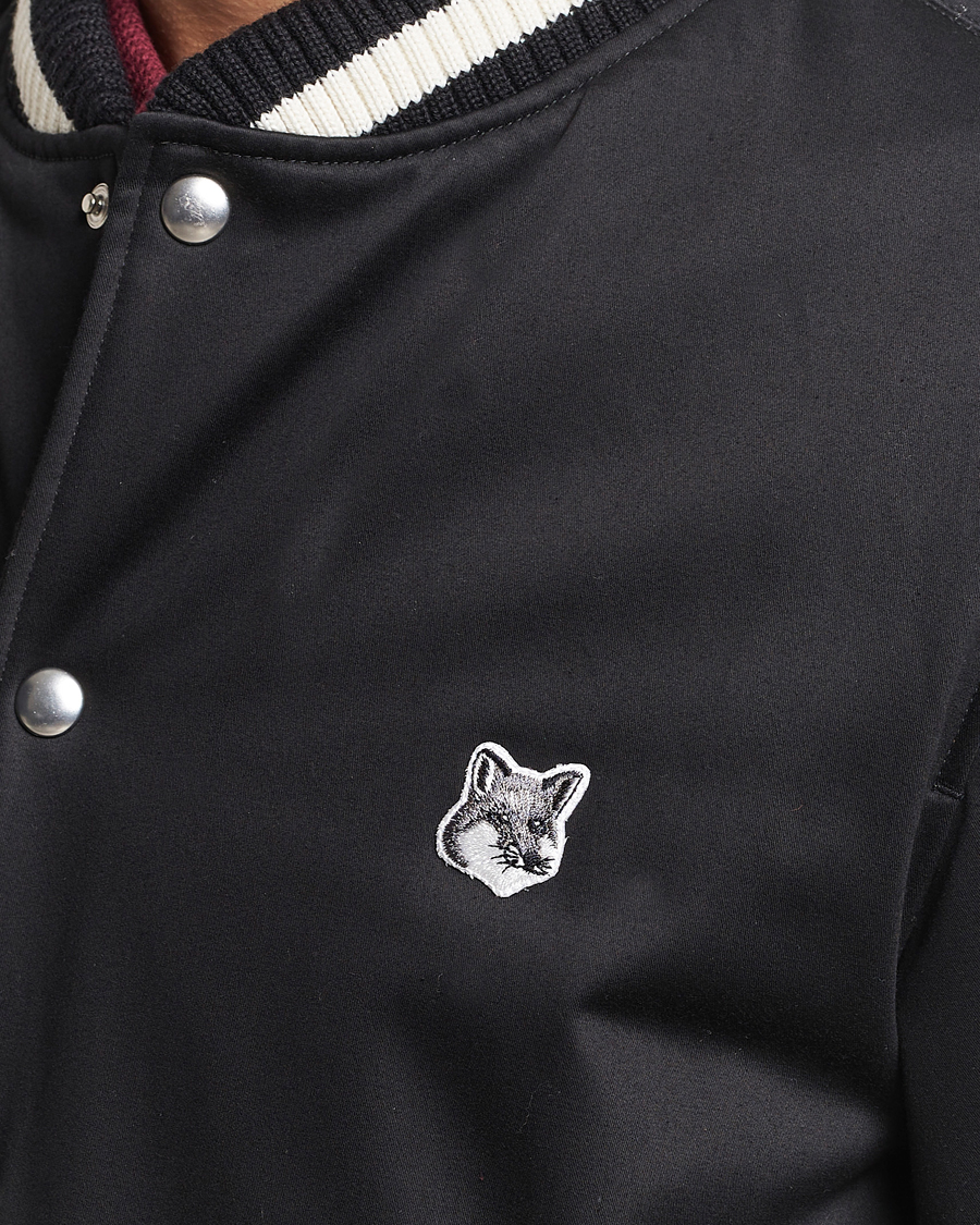 Herren | Jacken | Maison Kitsuné | Grey Fox Teddy Varsity Jacket Black