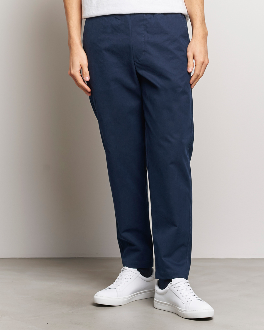 Herren |  | Maison Kitsuné | Cotton Drawstring Pants Ink Blue