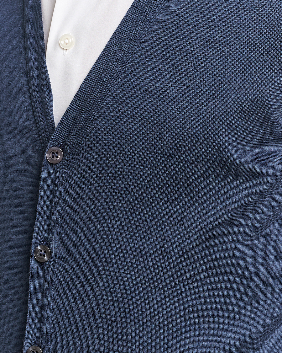 Herren | Pullover | John Smedley | Huntswood Slim Fit Waistcoat Smoke Blue