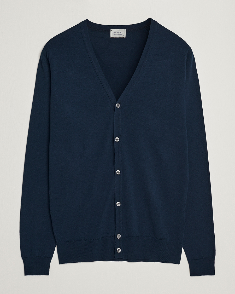 Herren | Pullover | John Smedley | Petworth Extra Fine Merino Cardigan Orion Green