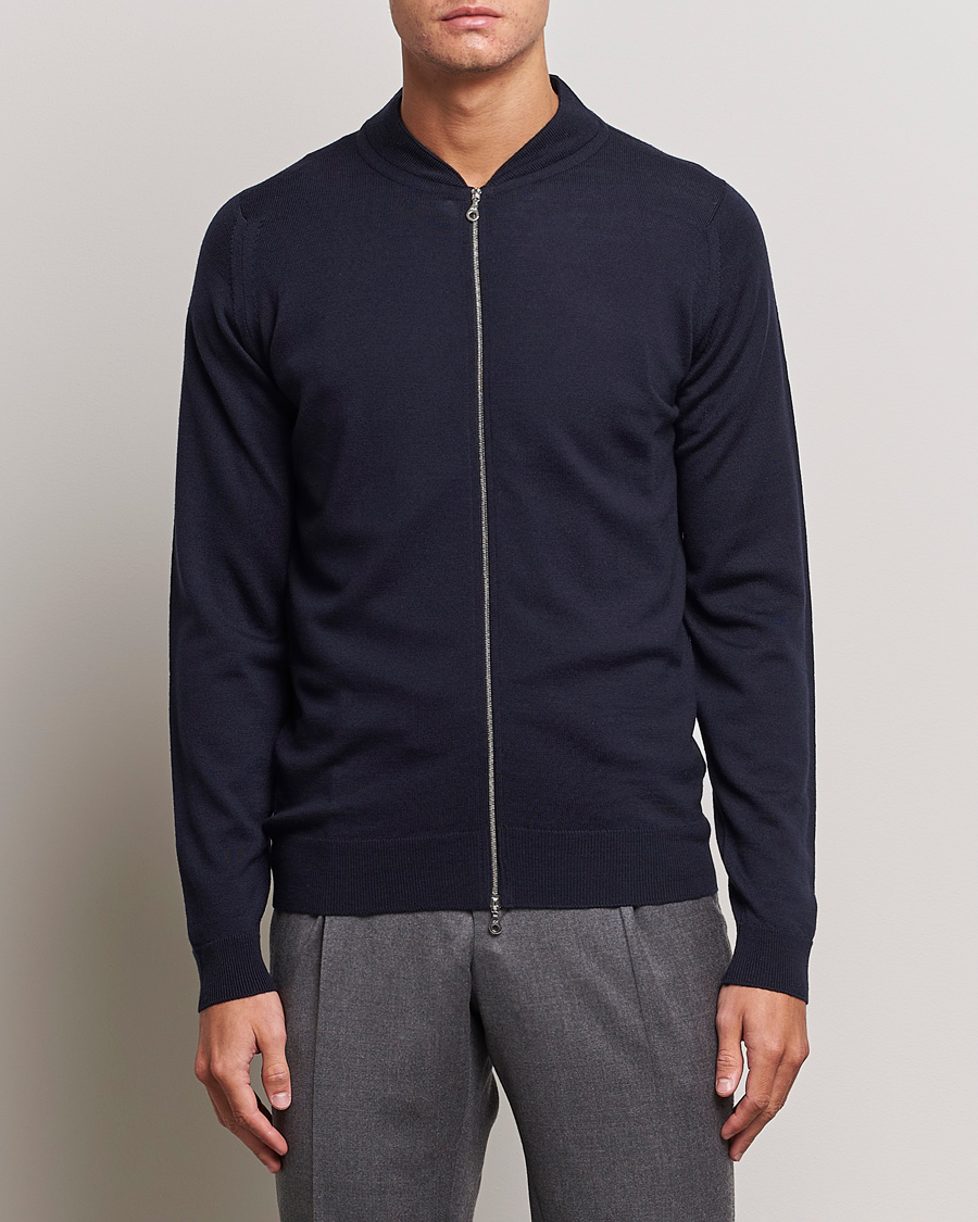 Herren |  | John Smedley | Maclean Extra Fine Merin Full Zip Midnight