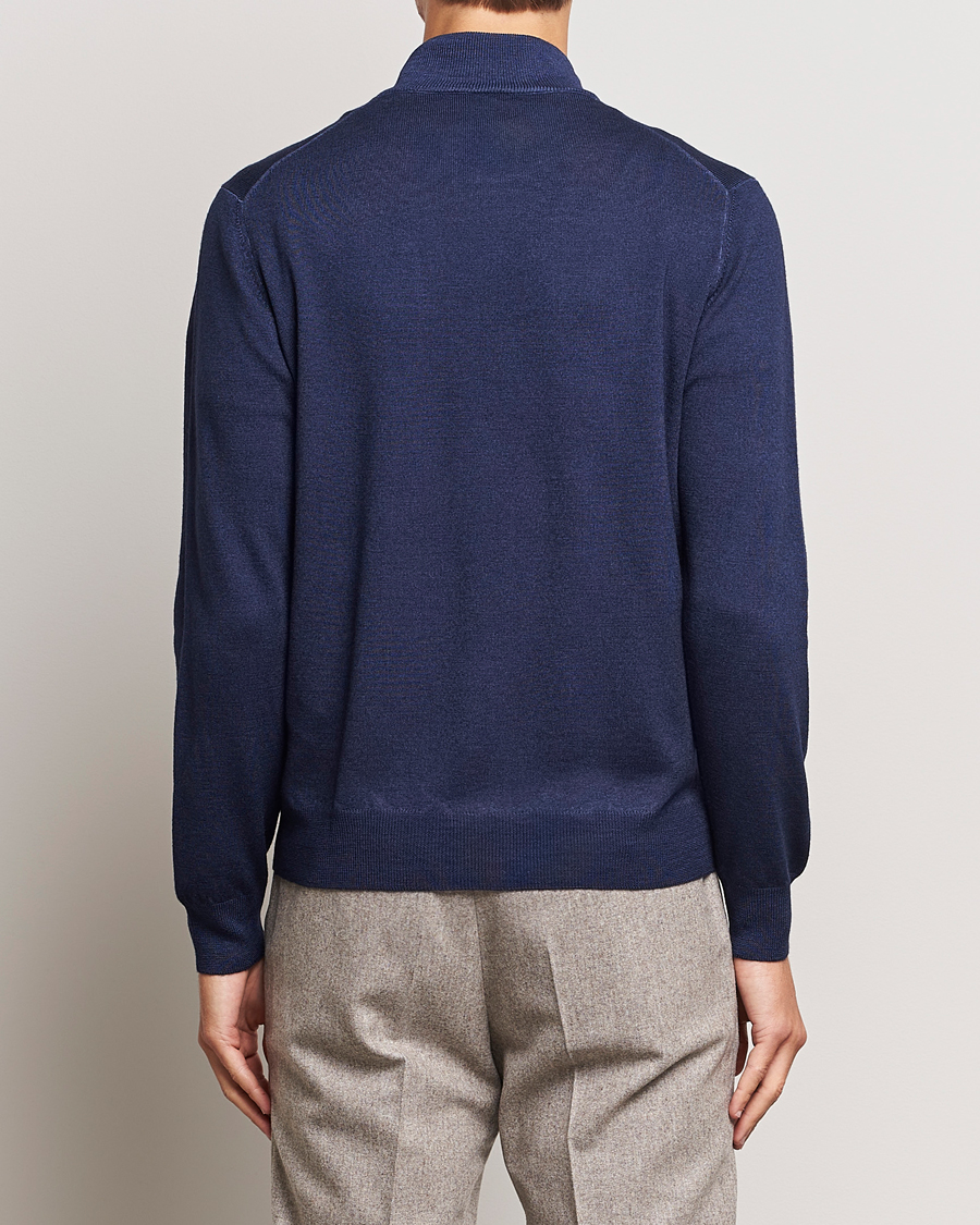 Herren | Pullover | Gran Sasso | Vintage Merino Fashion Fit Full Zip Navy