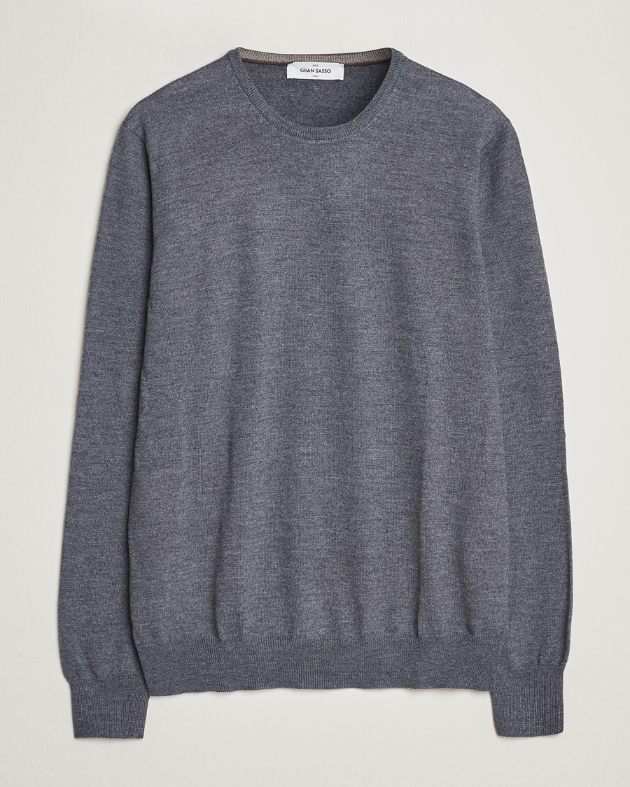 Herren | | Gran Sasso | Merino Fashion Fit Crew Neck Pullover Grey Melange