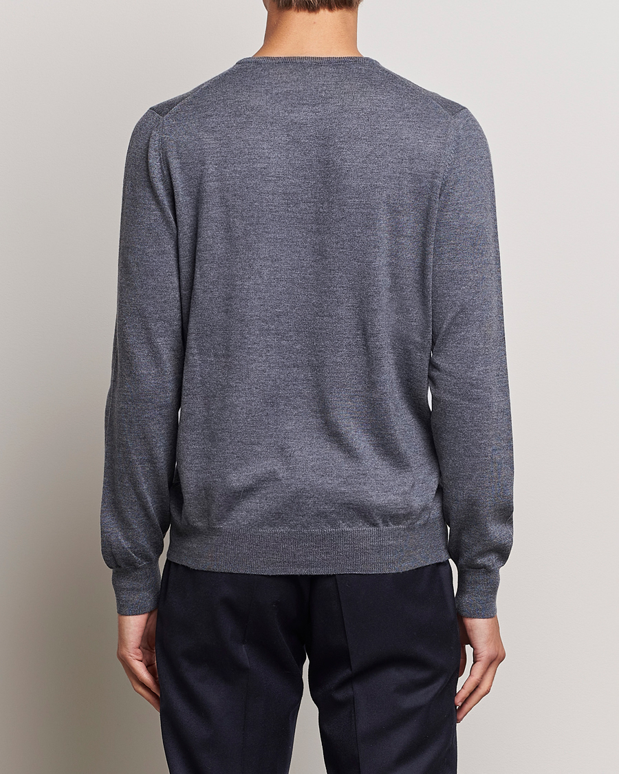 Herren | Pullover | Gran Sasso | Merino Fashion Fit Crew Neck Pullover Grey Melange