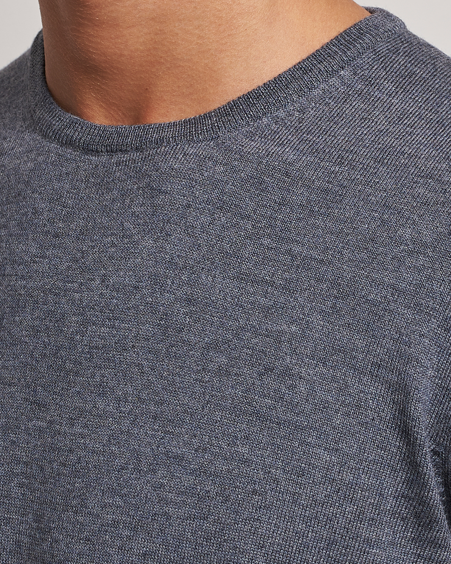Herren | Pullover | Gran Sasso | Merino Fashion Fit Crew Neck Pullover Grey Melange