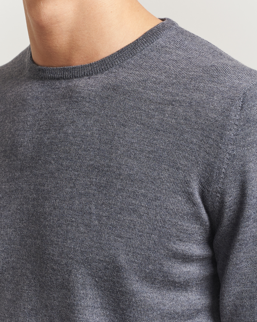 Herren | Pullover | Gran Sasso | Merino Fashion Fit Crew Neck Pullover Grey Melange
