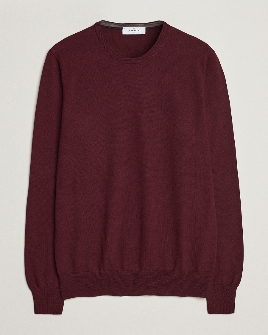Herren | Pullover | Gran Sasso | Merino Fashion Fit Crew Neck Pullover Burgundy
