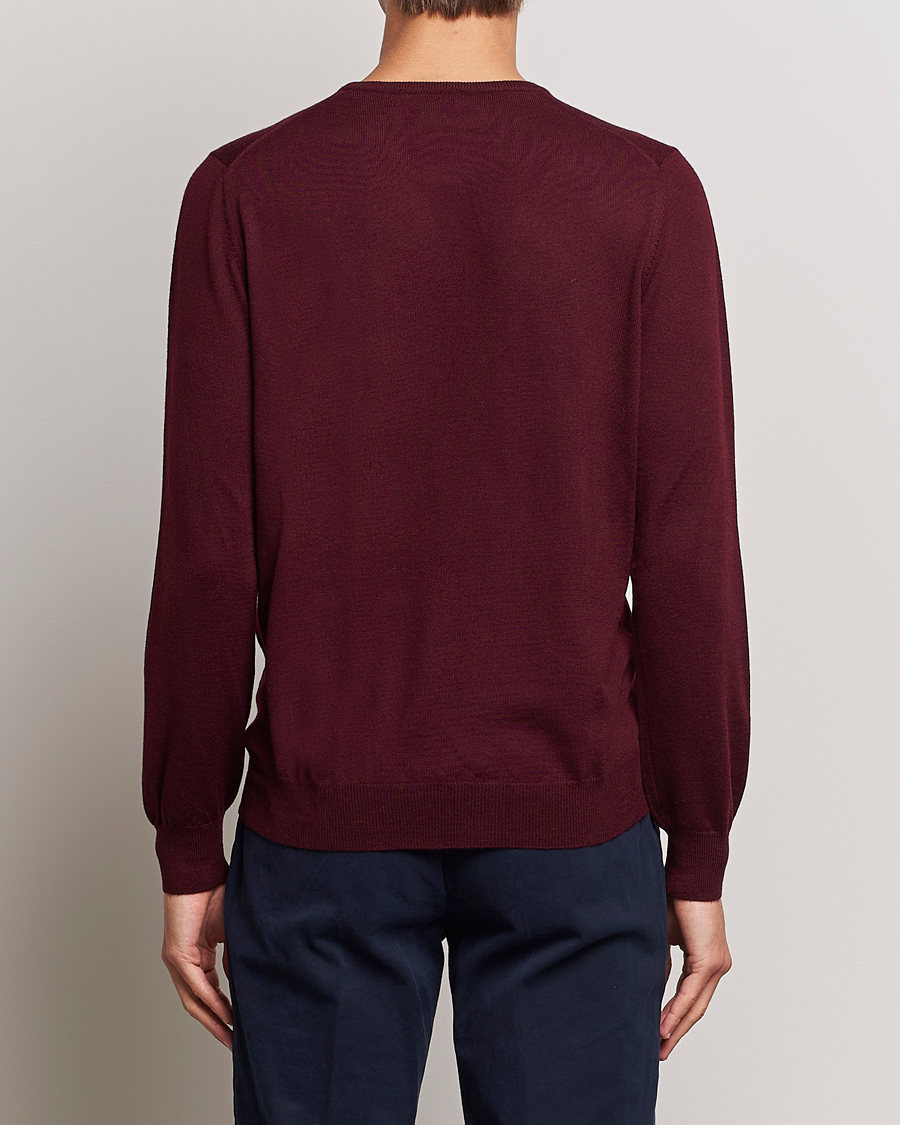 Herren | Pullover | Gran Sasso | Merino Fashion Fit Crew Neck Pullover Burgundy
