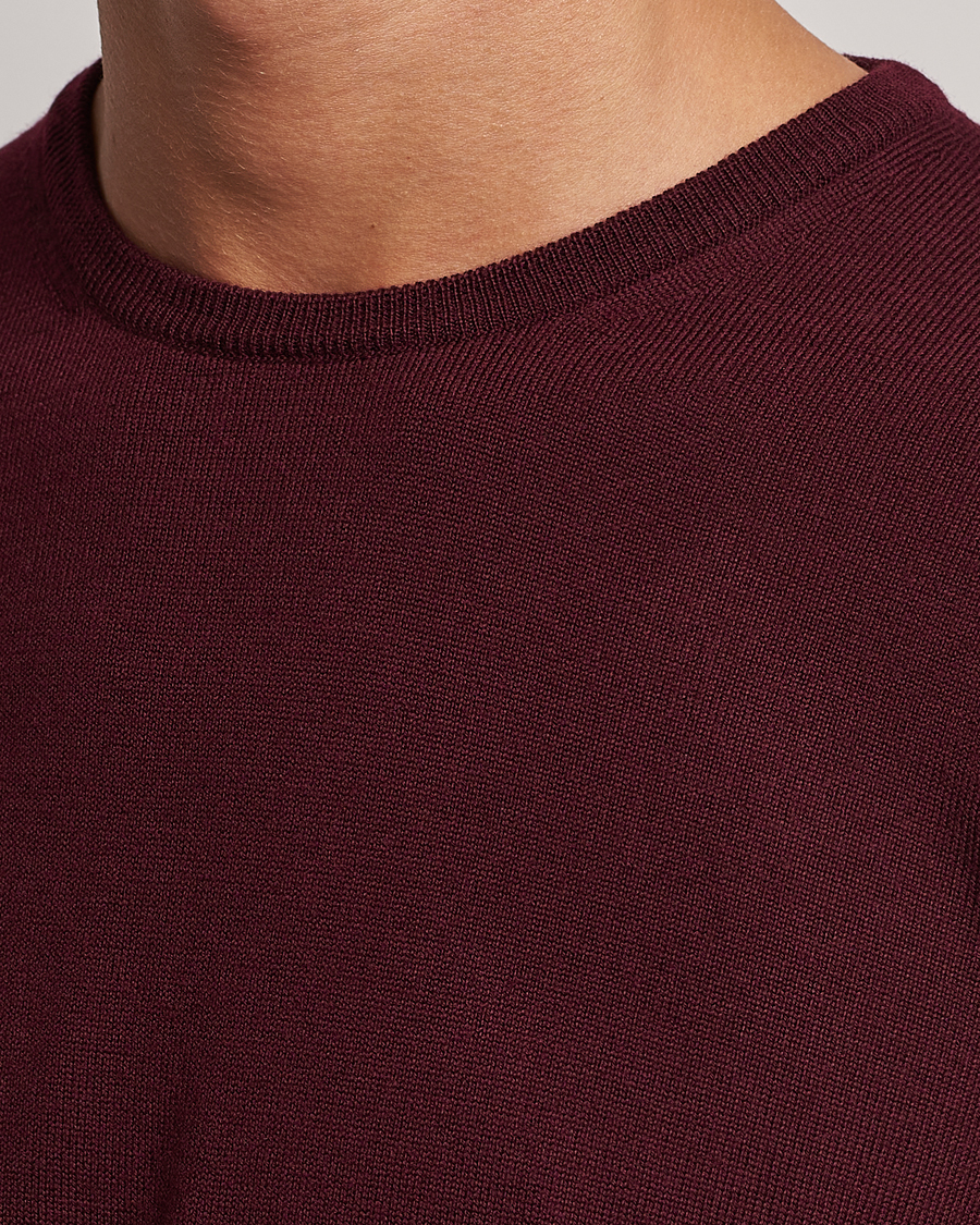 Herren | Pullover | Gran Sasso | Merino Fashion Fit Crew Neck Pullover Burgundy