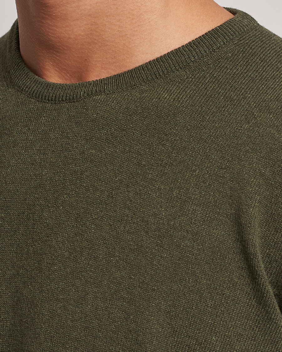 Herren | Pullover | Gran Sasso | Wool/Cashmere Crew Neck Olive Melange