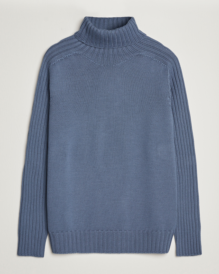 Herren | Pullover | Gran Sasso | Rainwool Rollneck Dusty Blue