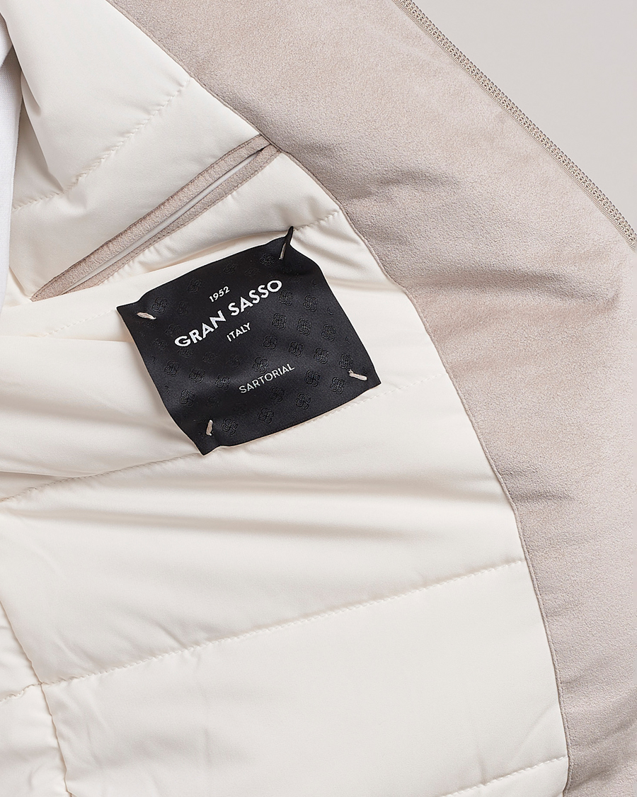 Herren | Jacken | Gran Sasso | Wool/Alcantara Padded Full Zip Sand/Creme