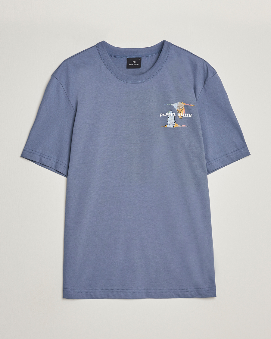 Herren | Paul Smith | PS Paul Smith | Flying Bird Crew Neck T-Shirt Washed Blue
