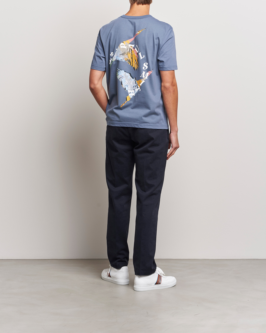 Herren | T-Shirts | PS Paul Smith | Flying Bird Crew Neck T-Shirt Washed Blue