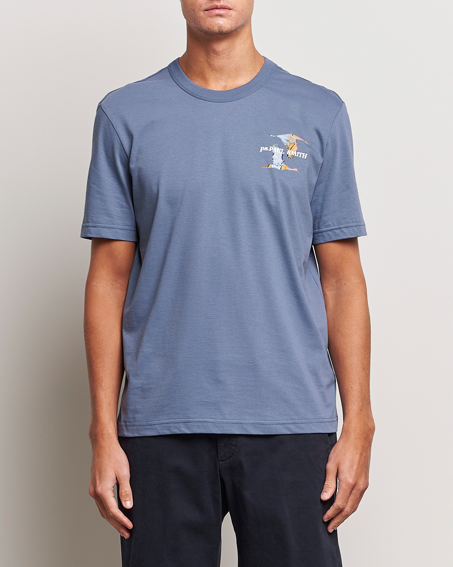 Herren | T-Shirts | PS Paul Smith | Flying Bird Crew Neck T-Shirt Washed Blue