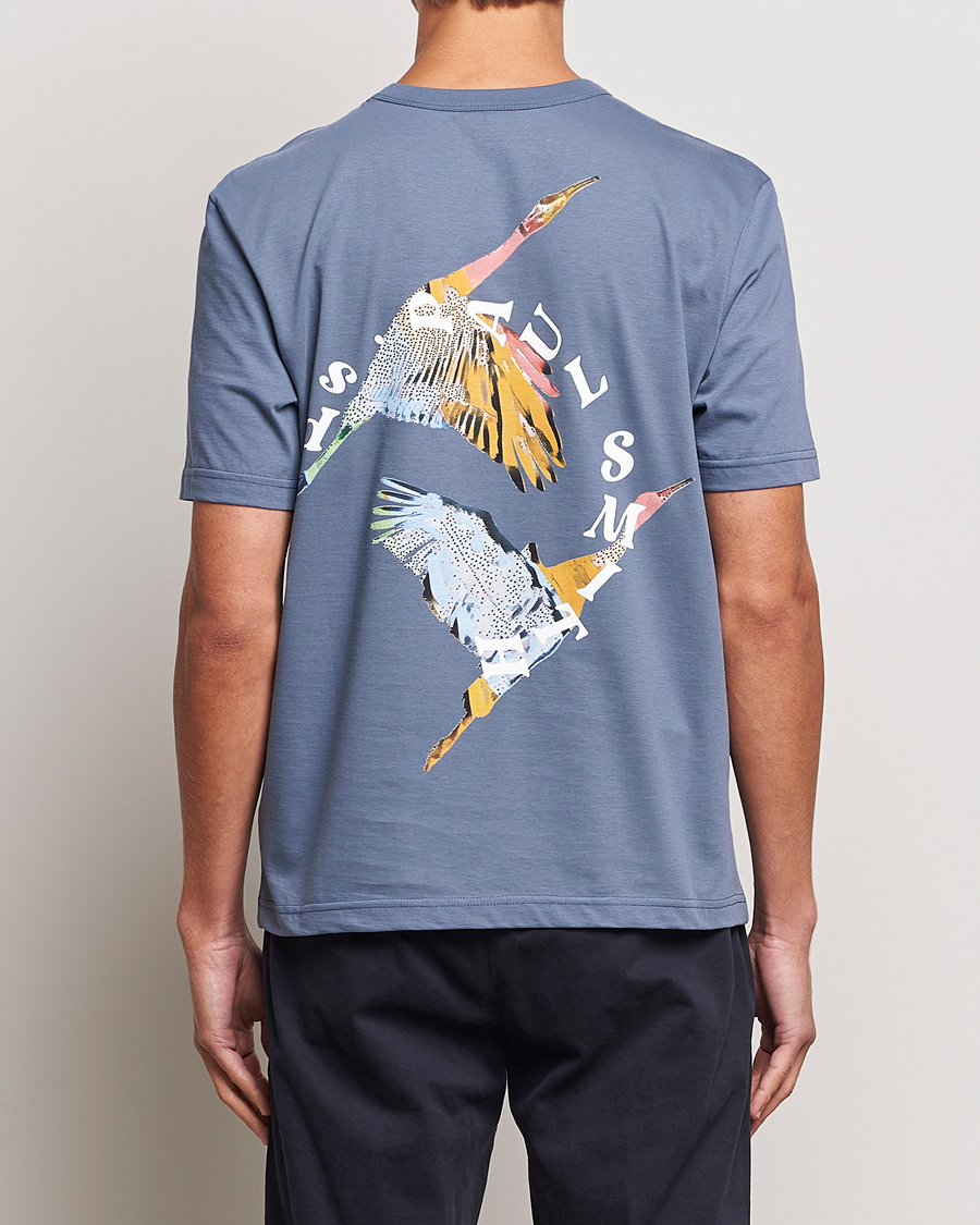 Herren | T-Shirts | PS Paul Smith | Flying Bird Crew Neck T-Shirt Washed Blue