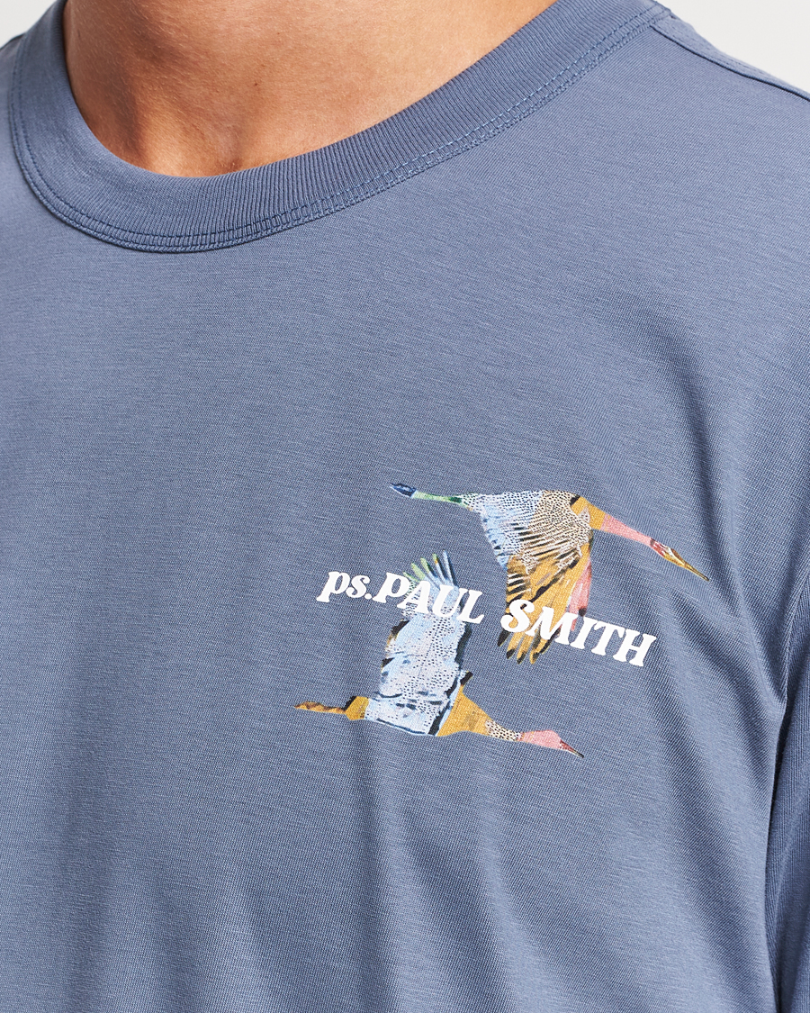 Herren | T-Shirts | PS Paul Smith | Flying Bird Crew Neck T-Shirt Washed Blue