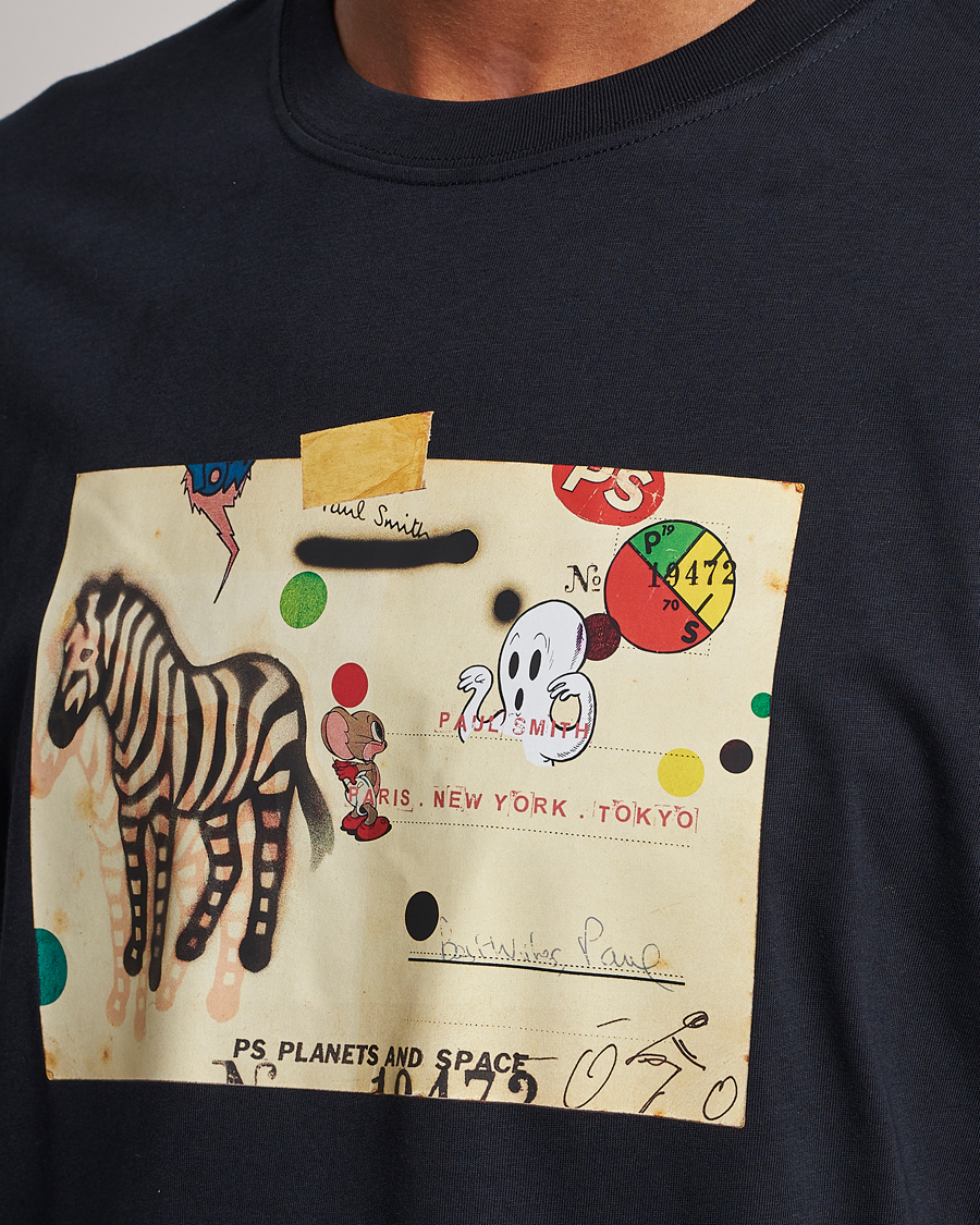 Herren | T-Shirts | PS Paul Smith | Zebra Card Crew Neck T-Shirt Navy