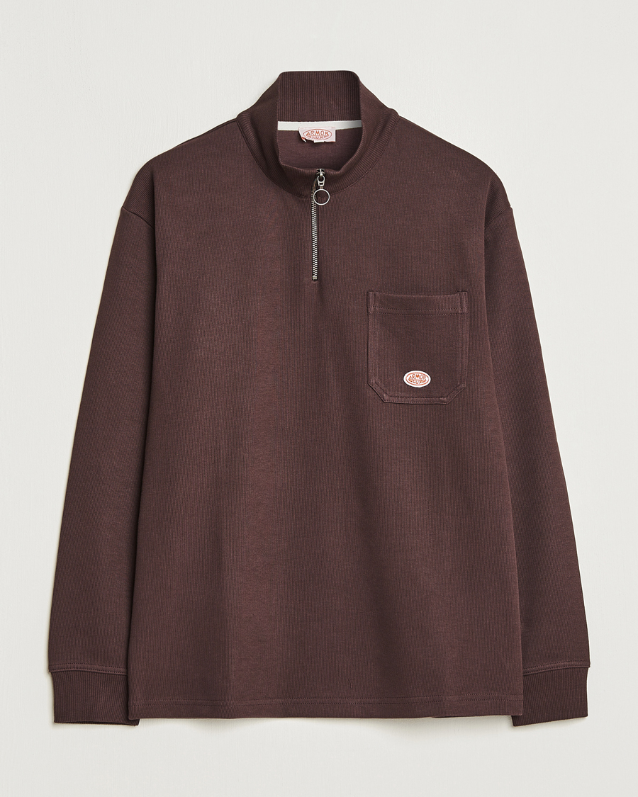 Herren | Pullover | Armor-lux | Camioneur Cotton Half Zip Brown