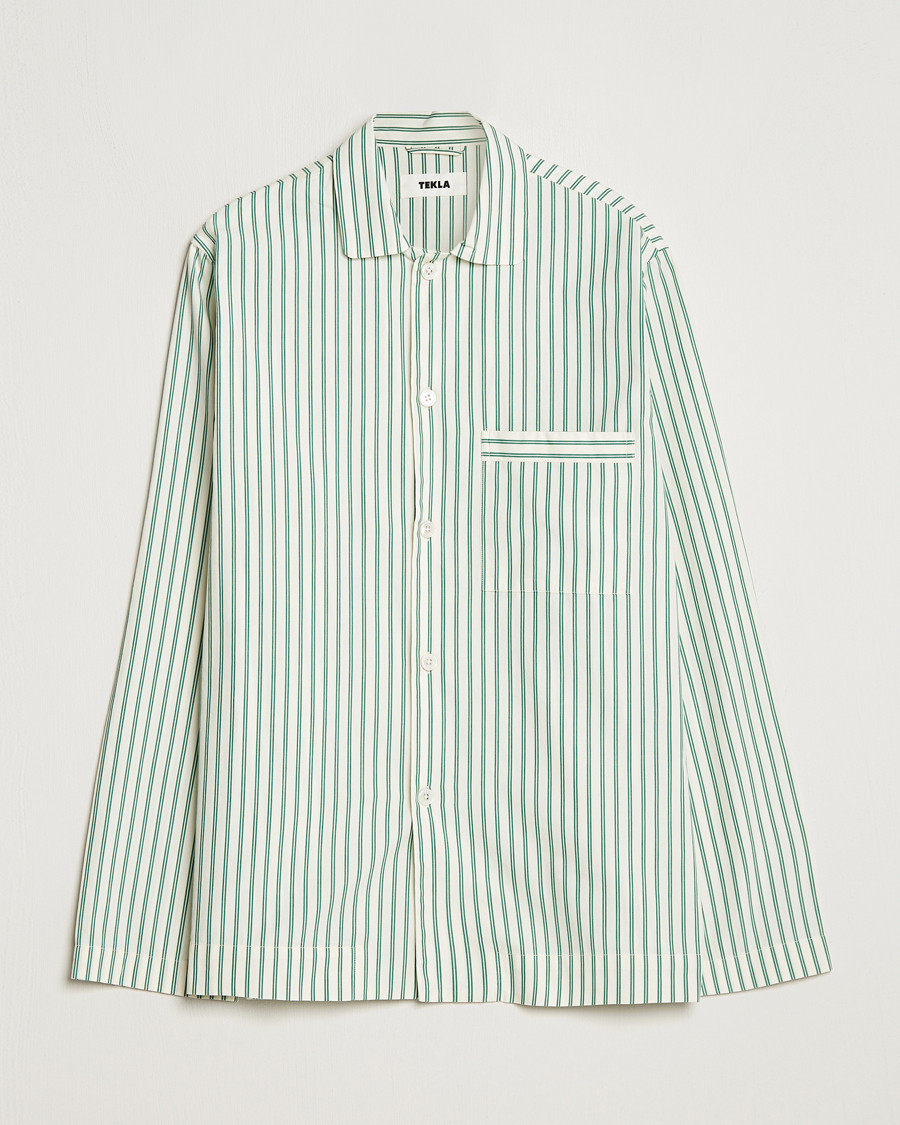 Herren | Pyjamas | Tekla | Poplin Pyjama Shirt Clover Stripes
