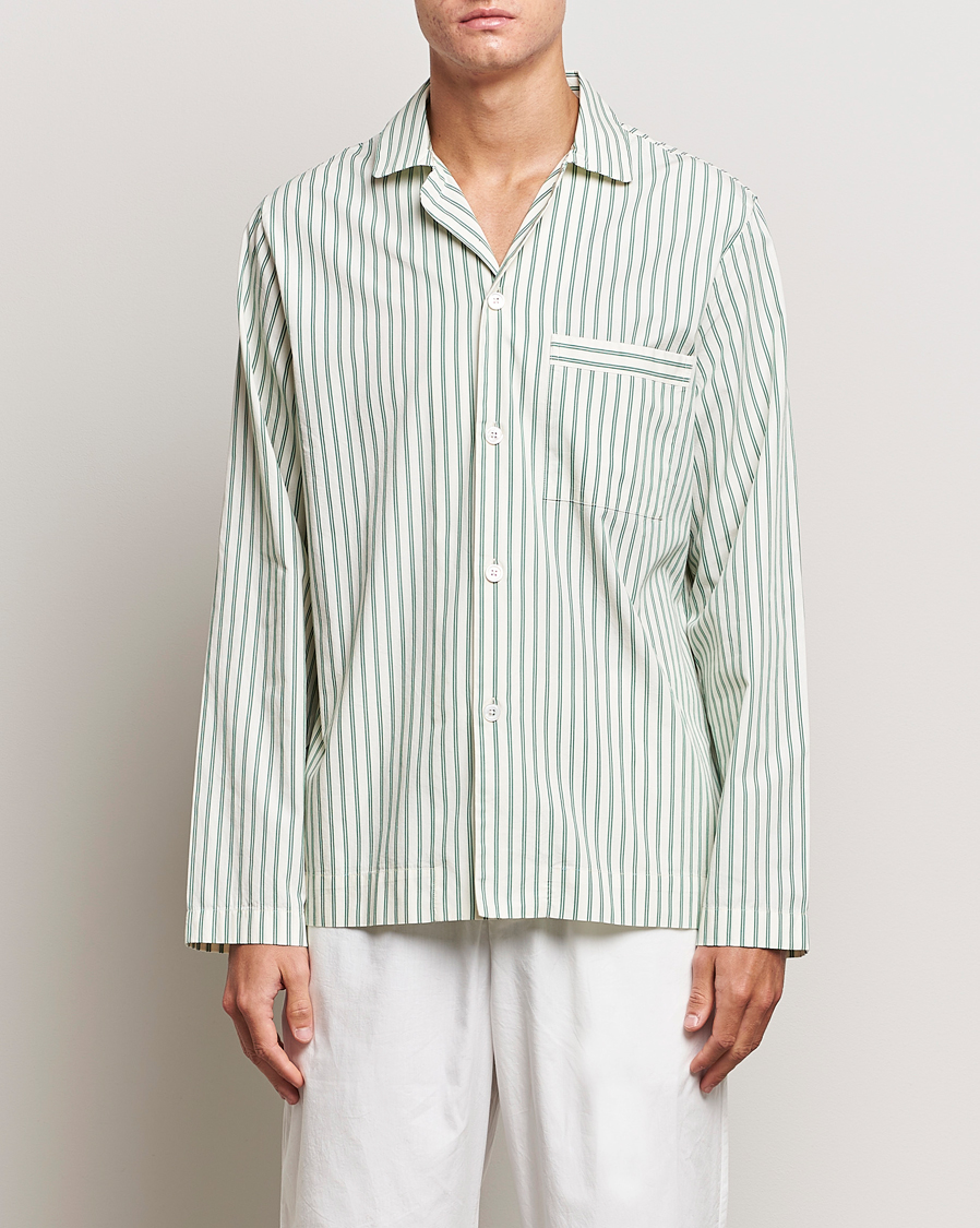 Herren | Pyjamas | Tekla | Poplin Pyjama Shirt Clover Stripes