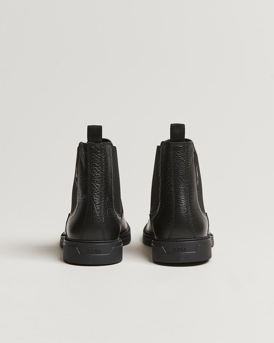 BOSS BLACK Calev Grained Leather Chelsea Boot Black