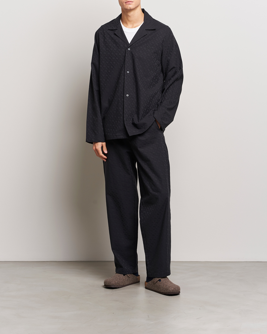 Herren | Schlafanzüge & Bademäntel | BOSS BLACK | Premium Monogram Pyjama Set Black