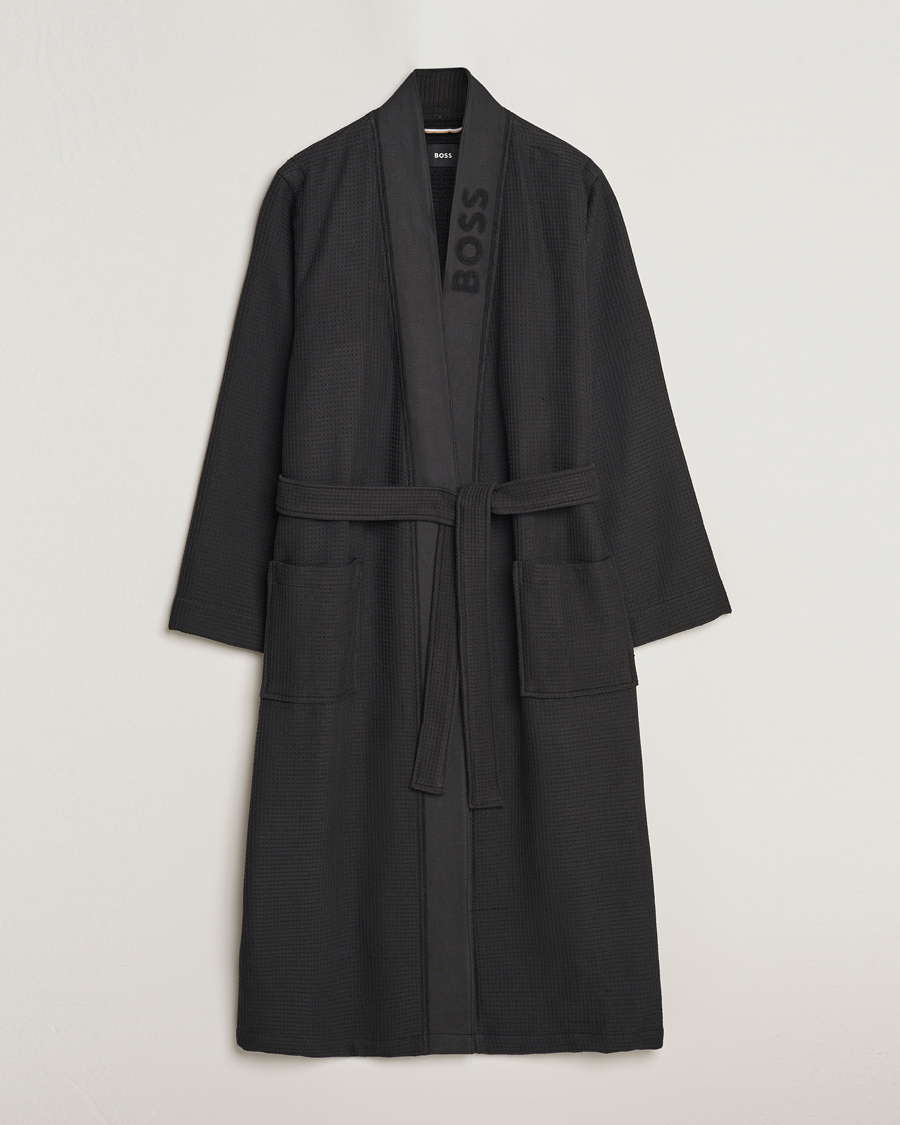 Herren | Schlafanzüge & Bademäntel | BOSS BLACK | Waffle Robe Black