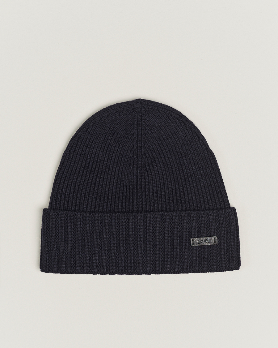 Herren | BOSS BLACK Fati Wool Beanie Dark Blue | BOSS BLACK | Fati Wool Beanie Dark Blue