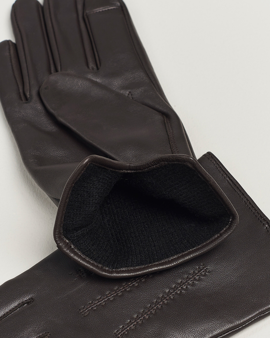 BOSS BLACK Hainz Leather Gloves Medium Brown bei Care of Carl