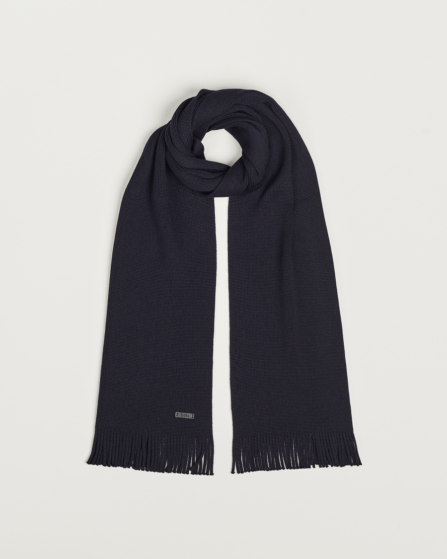 Herren | BOSS BLACK Albas Wool Scarf Dark Blue | BOSS BLACK | Albas Wool Scarf Dark Blue