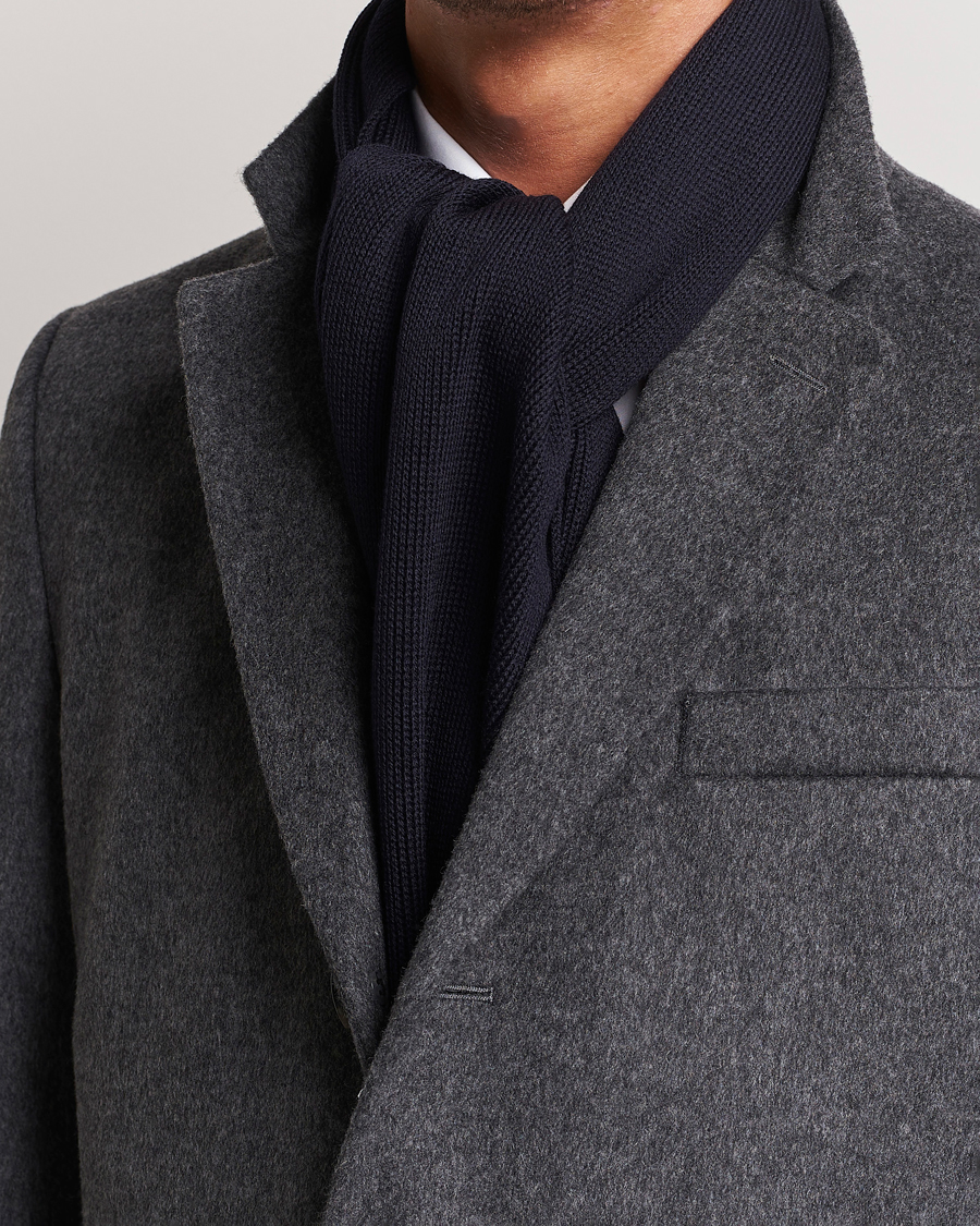 Herren | BOSS BLACK Albas Wool Scarf Dark Blue | BOSS BLACK | Albas Wool Scarf Dark Blue
