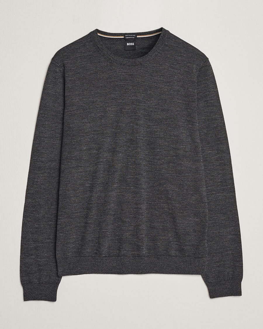Herren |  | BOSS BLACK | Leno Knitted Sweater Black Melange