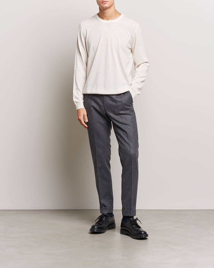 Herren | Pullover | BOSS BLACK | Leno Knitted Sweater Open White