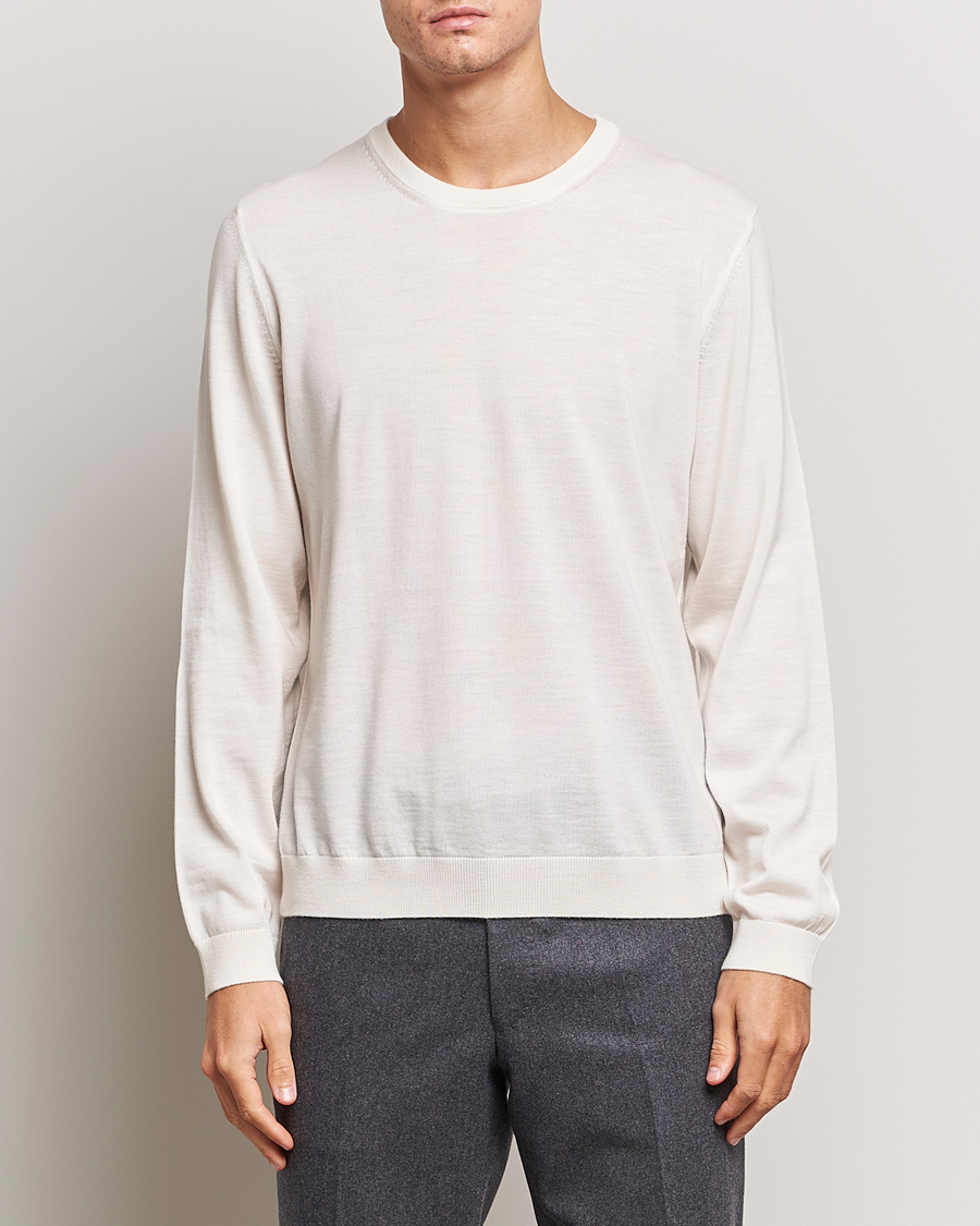 Herren | Pullover | BOSS BLACK | Leno Knitted Sweater Open White