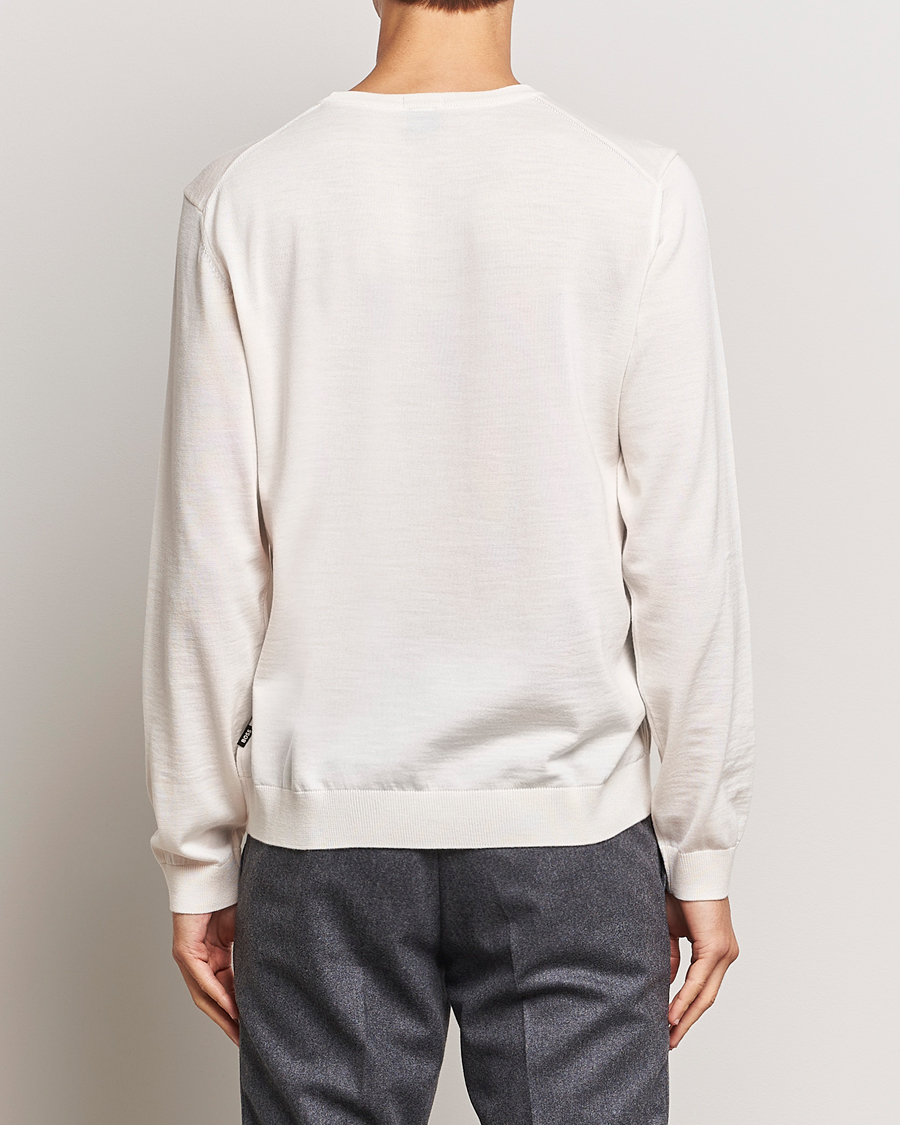 Herren | Pullover | BOSS BLACK | Leno Knitted Sweater Open White