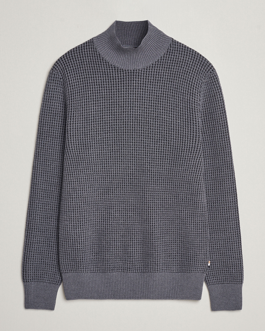 Herren | Pullover | BOSS BLACK | Maurelio Heavy Knitted Polo Medium Grey