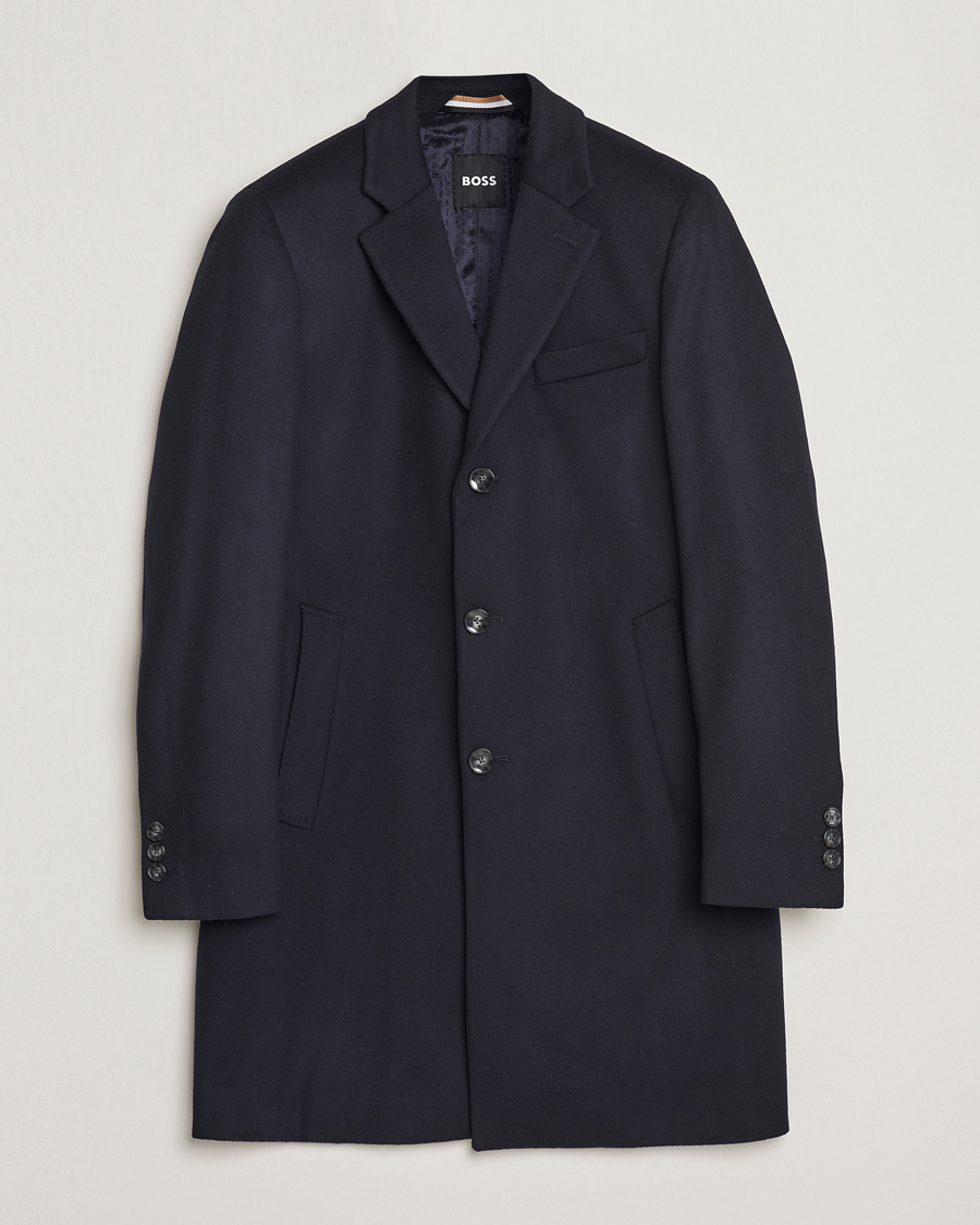 Herren |  | BOSS BLACK | Hyde Wool/Cashmere Coat Dark Blue