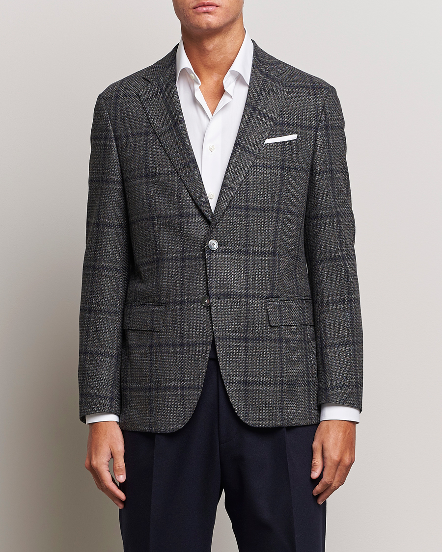 Herren |  | BOSS BLACK | Hutson Checked Wool Blazer Dark Grey