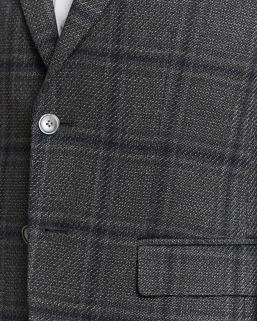 Herren | Sakkos | BOSS BLACK | Hutson Checked Wool Blazer Dark Grey